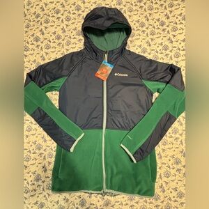 Columbia Youth XL Navy and Green Fleece Basin Butte full zip Hooded Jacket NWT